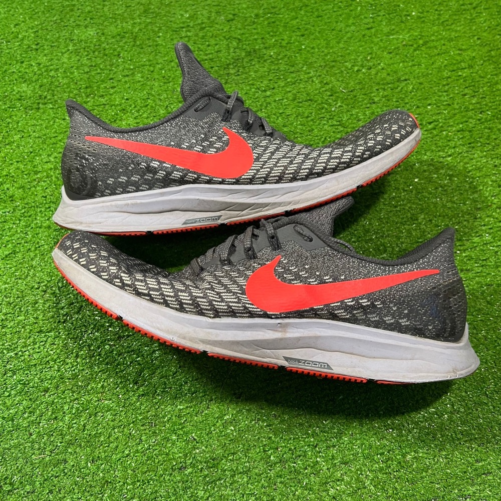 Nike Air Zoom Pegasus 35 Mens 12.5 Running Shoes Grey Crimson 942851-006